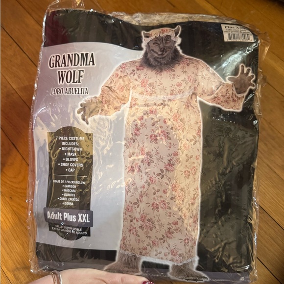 Grandma Wolf Costume with Floral Dress - Picture 5 of 16
